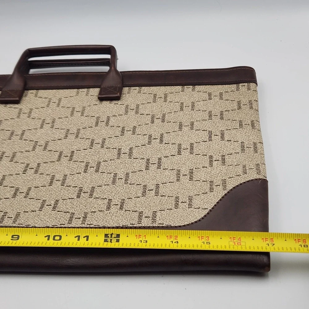 Vintage Security Pacific Bank Portfolio Briefcase 17x11‎ Canvas Faux Leather